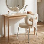 RIBBON Fleece Fabric Chair-White - Image 2