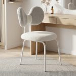 BUTTERFLY Fleece Fabric Chair-White