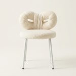 RIBBON Fleece Fabric Chair-White - Image 7