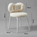 RIBBON Fleece Fabric Chair-White - Image 6