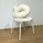 RIBBON Fleece Fabric Chair-White - Image 4