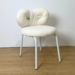 RIBBON Fleece Fabric Chair-White - Image 3