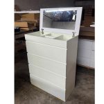 CAMIL 4 Drawer Chest With Mirror-White - Image 4