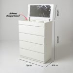 CAMIL 4 Drawer Chest With Mirror-White - Image 3