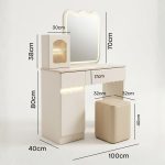 CRATER 100cm Dressing Table Set-Cream - Image 8