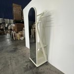 RIPPLE Wooden Standing Mirror With Garment Storage-Cream White - Image 7