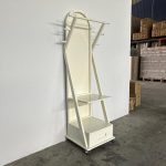 RIPPLE Wooden Standing Mirror With Garment Storage-Cream White - Image 6