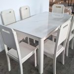 DANU 6 Seater Sintered Stone Dining Set-Cream - Image 4