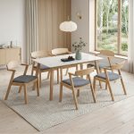 DATUM Sintered Stone Top 6 Seater Dining Set-Natural - Image 2