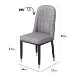 [Set of 4] ATLAY Easy Clean Dining Chair-Grey - Image 9