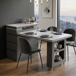 DOMA Sintered Stone Top Kitchen Island-Grey - Image 2