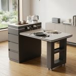 DOMA Sintered Stone Top Kitchen Island-Grey