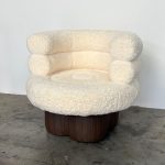DONUT 360-Degree Swivel Fleece Lounge Chair-Beige - Image 7