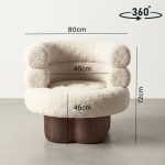 DONUT 360-Degree Swivel Fleece Lounge Chair-Beige - Image 10