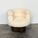 DONUT 360-Degree Swivel Fleece Lounge Chair-Beige - Image 8