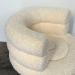 DONUT 360-Degree Swivel Fleece Lounge Chair-Beige - Image 6