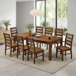 FACADE Full Solid 8 Seater Dining Set-Walnut
