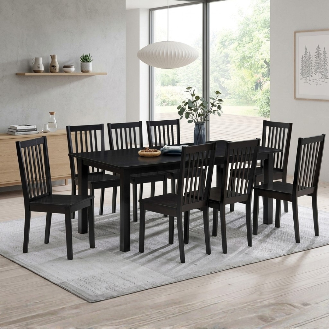 FACADE 8S-1 JOHAN Full Solid 8 Seater Dining Set-Cappuccino - Image 1