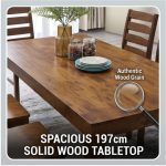 FACADE Full Solid 8 Seater Dining Set-Walnut - Image 3
