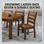 FACADE Full Solid 8 Seater Dining Set-Walnut - Image 4