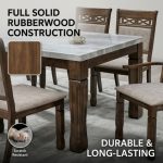 FENESTRA Artificial Marble 8 Seater Dining Set-Walnut - Image 3