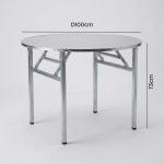 GORGE 100cm Round Stainless Steel Foldable Banquet Table - Image 9