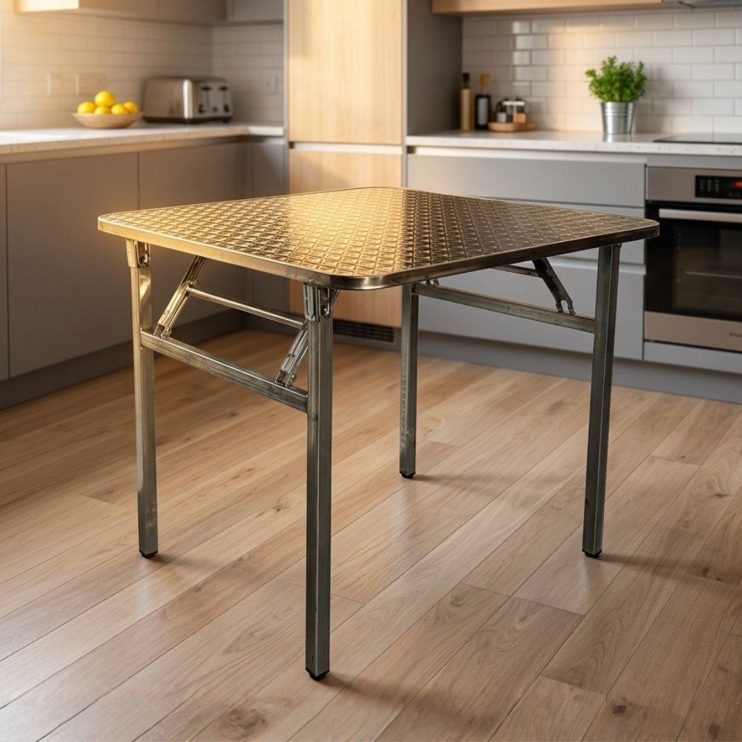 Gorge SQU GORGE 80cm Stainless Steel Foldable Banquet Table - Image 1
