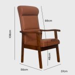 KELD 1 Seater PU Lounge Chair-Brown - Image 4