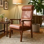 KELD 1 Seater PU Lounge Chair-Brown - Image 2