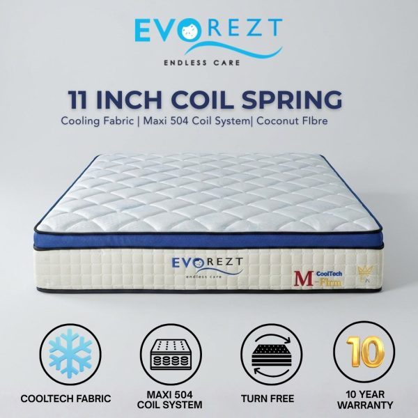 EVOREZT M-Firm 11 Inch 504 Coil System Cooling Fabric Mattress