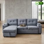 MOGENSEN 3 Seater Storage Sofa Bed-Grey - Image 5