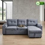 MOGENSEN 3 Seater Storage Sofa Bed-Grey - Image 6