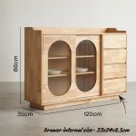 MOLY 120cm Wooden 2 Door 4 Drawer Sideboard-Natural - Image 12