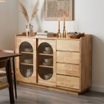 MOLY 120cm Wooden 2 Door 4 Drawer Sideboard-Natural - Image 2