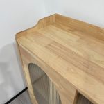 MOLY 120cm Wooden 2 Door 4 Drawer Sideboard-Natural - Image 9
