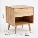 MOLY 1 Drawer Wooden Bedside Table-Natural - Image 6