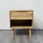 MOLY 1 Drawer Wooden Bedside Table-Natural - Image 5