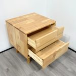 MOLY 2 Drawer Wooden Bedside Table-Natural - Image 6