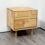 MOLY 2 Drawer Wooden Bedside Table-Natural - Image 3