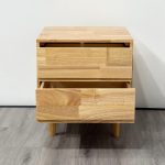 MOLY 2 Drawer Wooden Bedside Table-Natural - Image 4