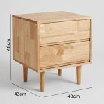 MOLY 2 Drawer Wooden Bedside Table-Natural - Image 7