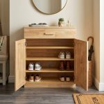 MOLY 2 Door 1 Drawer Wooden Shoe Cabinet-Natural - Image 3