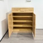 MOLY 2 Door 1 Drawer Wooden Shoe Cabinet-Natural - Image 10