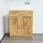 MOLY 2 Door 1 Drawer Wooden Shoe Cabinet-Natural - Image 4