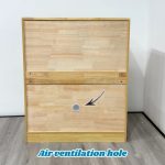 MOLY 2 Door 1 Drawer Wooden Shoe Cabinet-Natural - Image 8