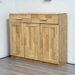 MOLY 3 Door 2 Drawer Wooden Shoe Cabinet-Natural - Image 4