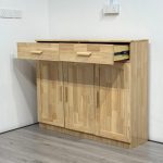 MOLY 3 Door 2 Drawer Wooden Shoe Cabinet-Natural - Image 5