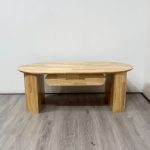 MOLY 120cm Solid Wood Oval Coffee Table-Natural - Image 3