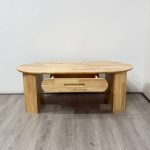 MOLY 120cm Solid Wood Oval Coffee Table-Natural - Image 4