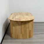 MOLY 120cm Solid Wood Oval Coffee Table-Natural - Image 7